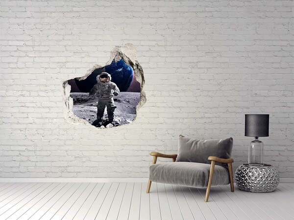 Autocollant mural trou Astronaute sur la Lune