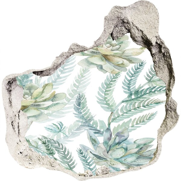 Autocollant mural trou Une oasis de verdure en béton