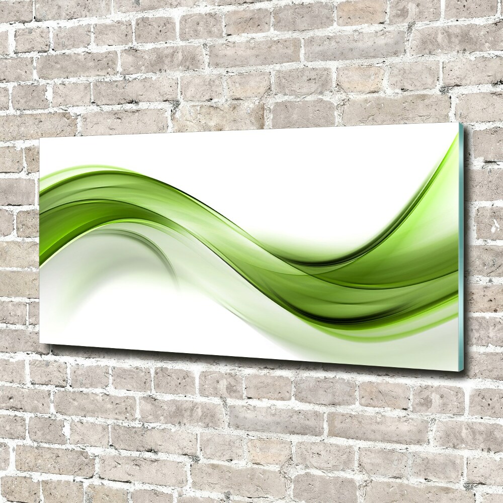 Tableau sur verre acrylique Vague verte