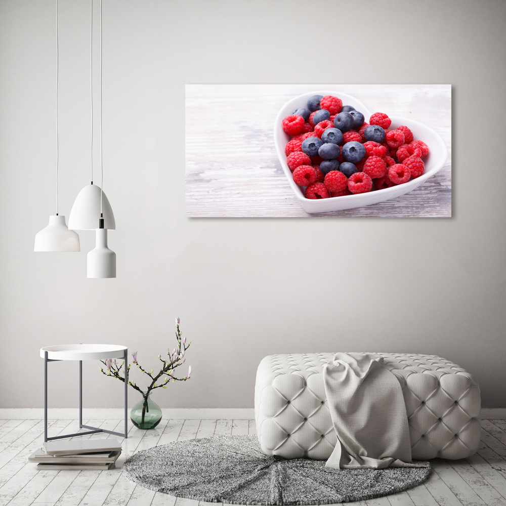 Acrylique tableau Framboises et myrtilles