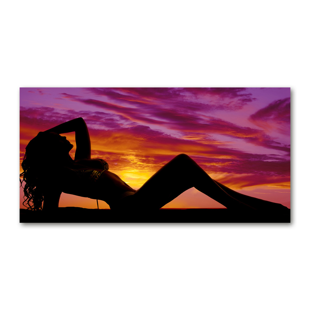 Tableau sur verre acrylique Silhouette de femme