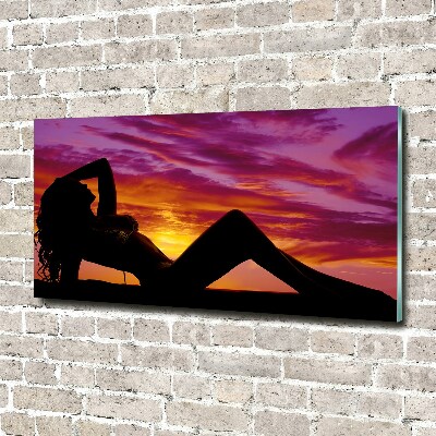 Tableau sur verre acrylique Silhouette de femme