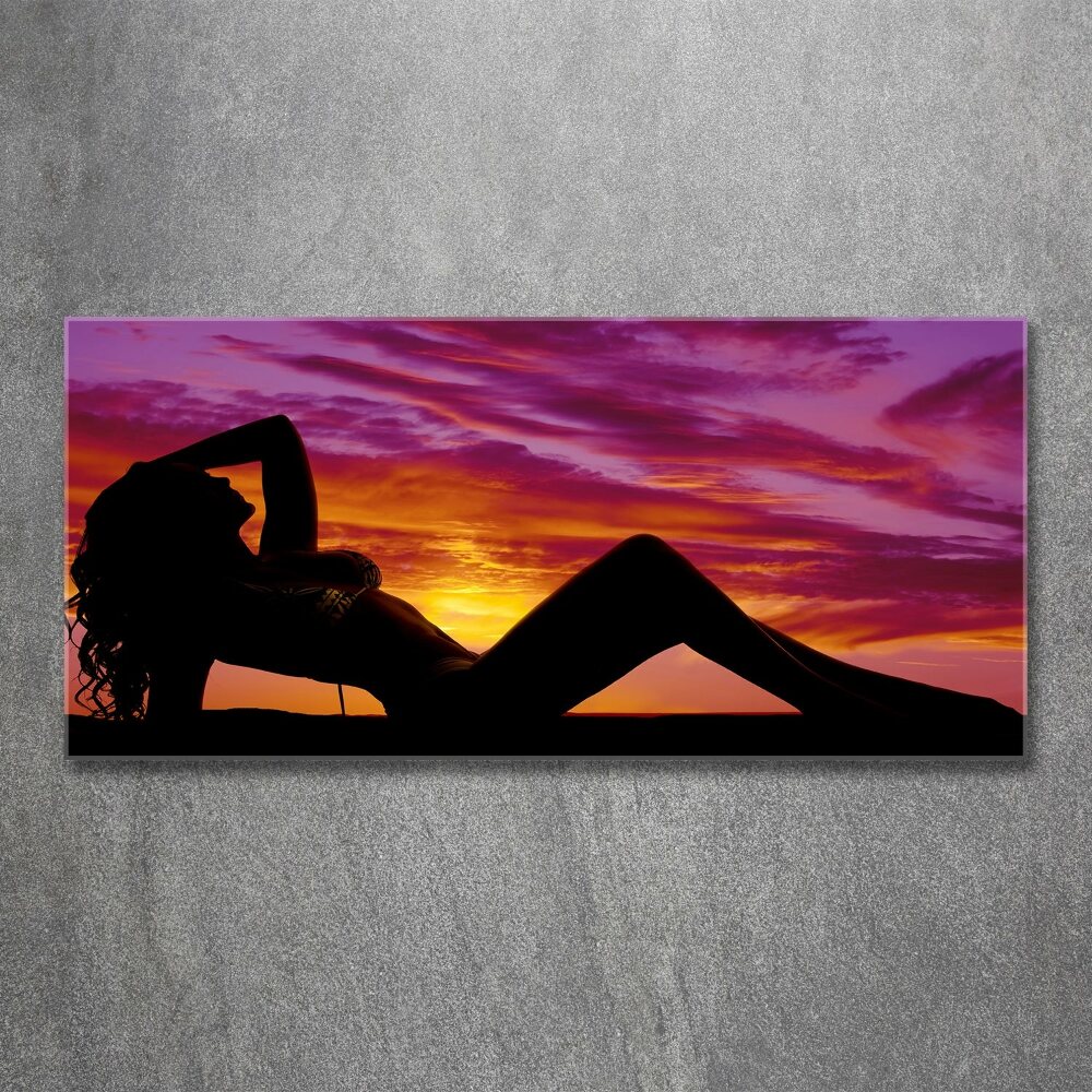 Tableau sur verre acrylique Silhouette de femme