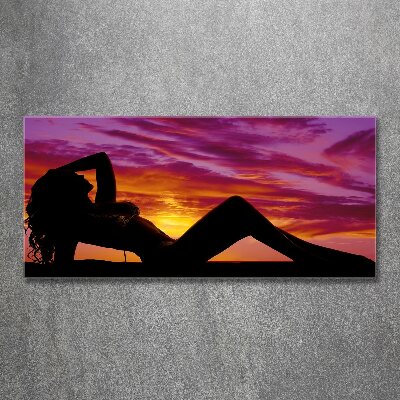 Tableau sur verre acrylique Silhouette de femme