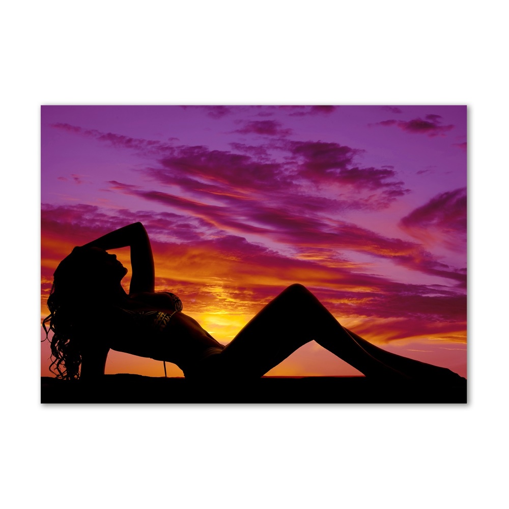 Tableau sur verre acrylique Silhouette de femme