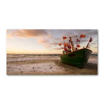 Tableau en acrylique Bateau de pêche sur la plage