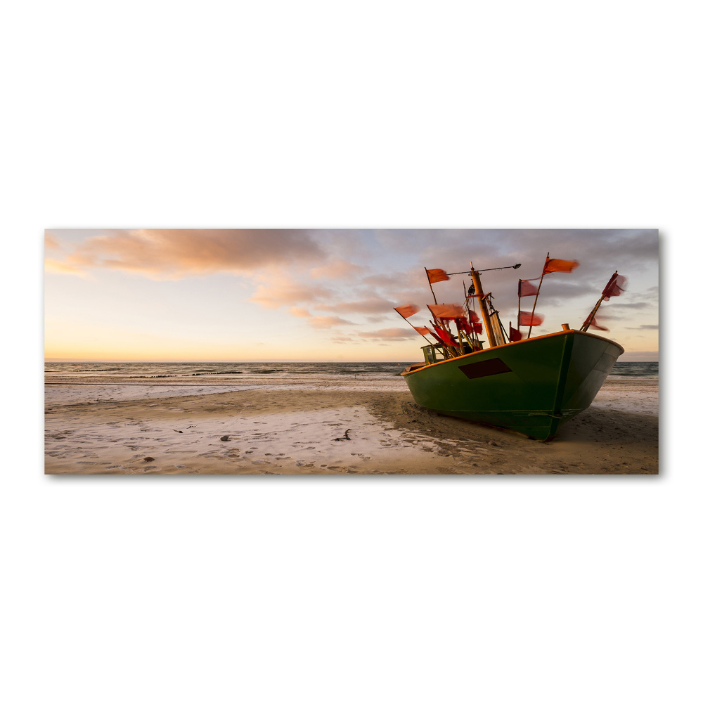 Tableau en acrylique Bateau de pêche sur la plage