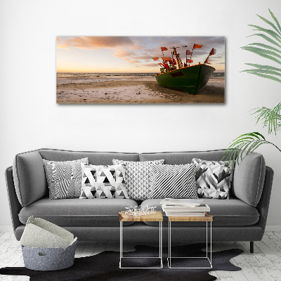 Tableau en acrylique Bateau de pêche sur la plage