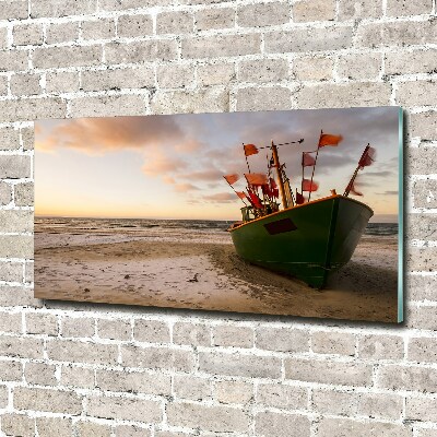 Tableau en acrylique Bateau de pêche sur la plage