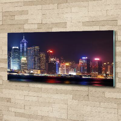 Tableau sur verre acrylique Hong Kong de nuit