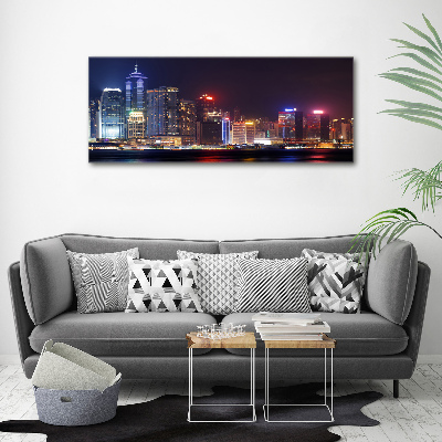 Tableau sur verre acrylique Hong Kong de nuit