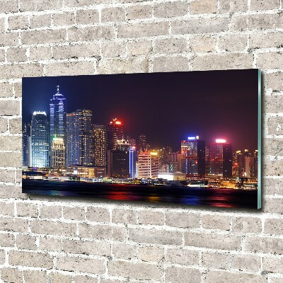 Tableau sur verre acrylique Hong Kong de nuit