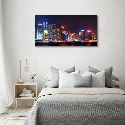 Tableau sur verre acrylique Hong Kong de nuit