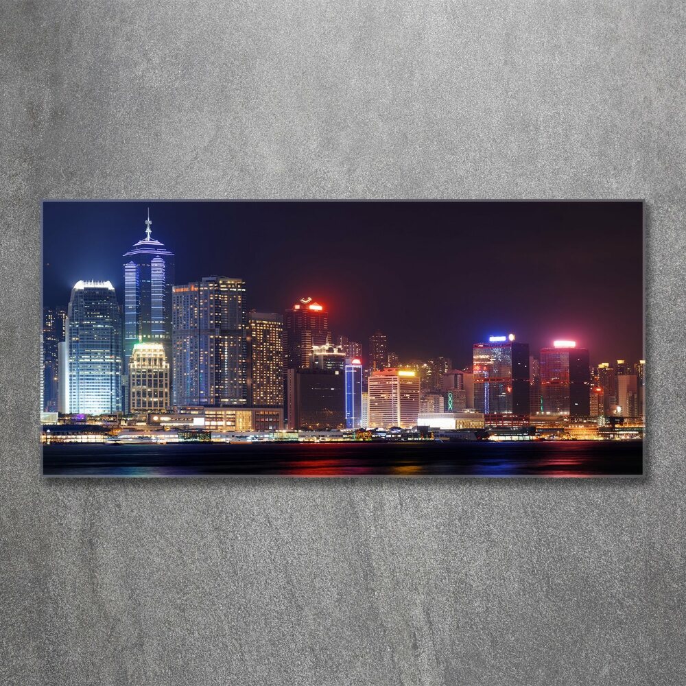 Tableau sur verre acrylique Hong Kong de nuit