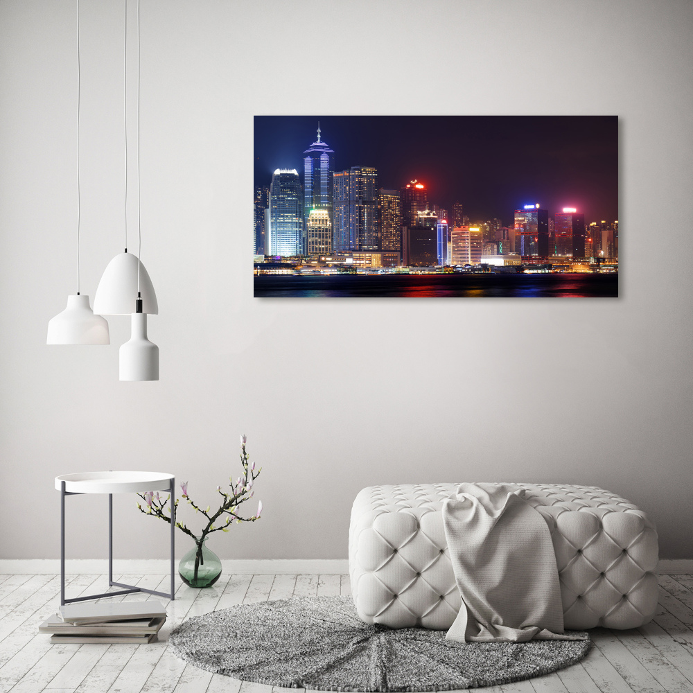 Tableau sur verre acrylique Hong Kong de nuit