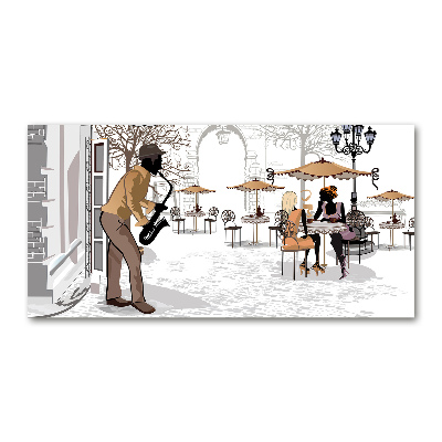 Tableau sur verre acrylique Musicien de rue