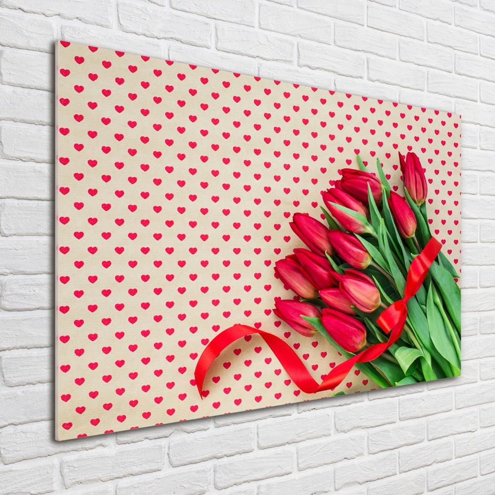 Tableau acrylique Coeurs de tulipes