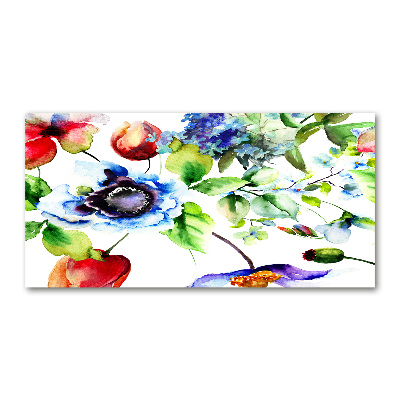 Tableau verre acrylique Fleurs de printemps