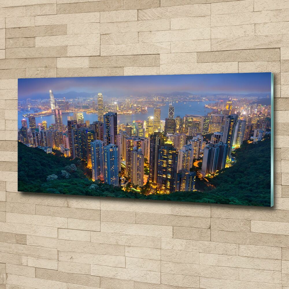 Tableau acrylique Hong Kong de nuit