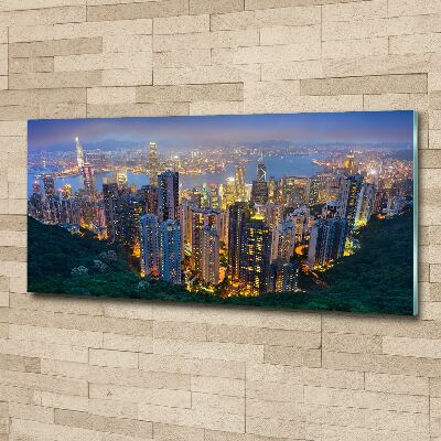 Tableau acrylique Hong Kong de nuit