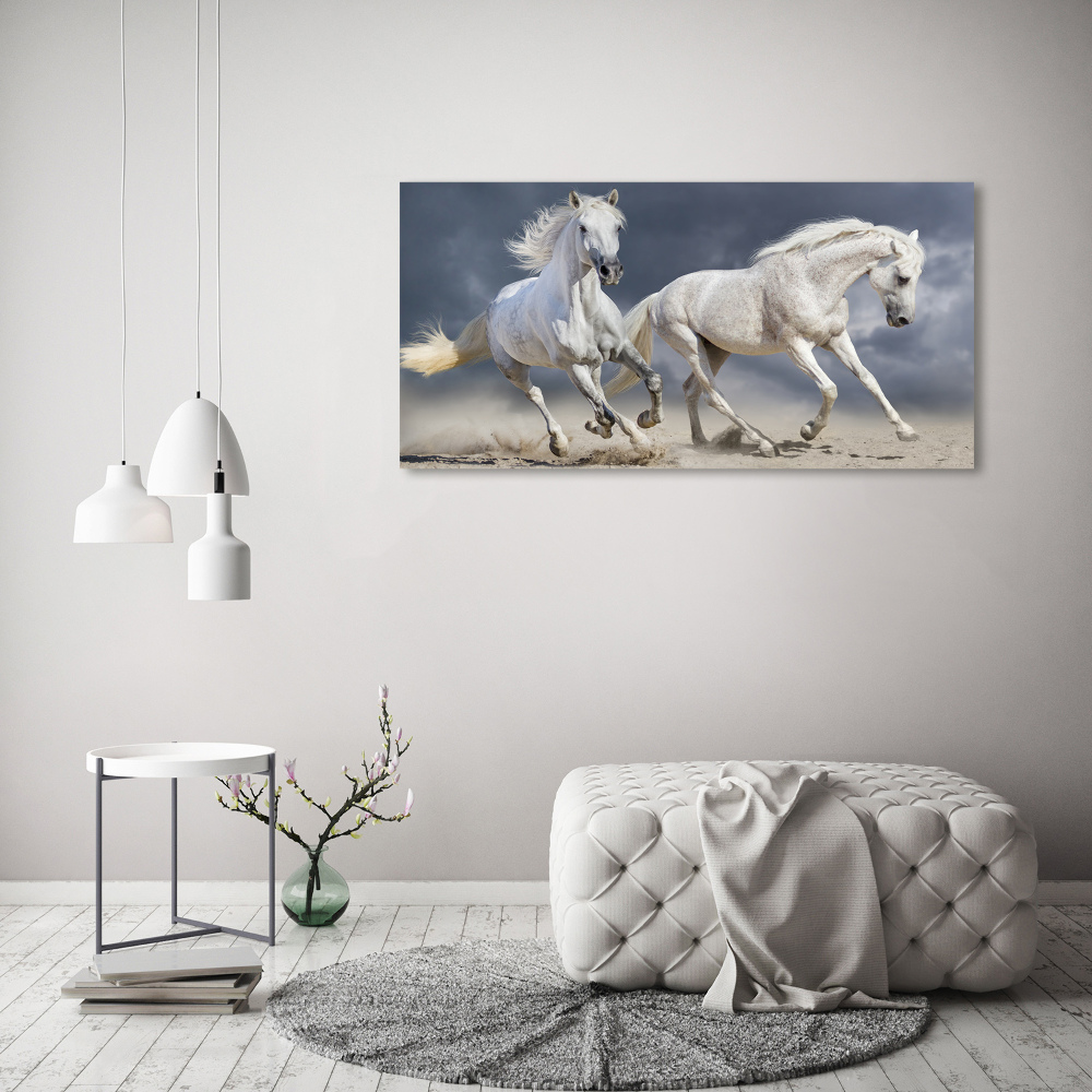 Tableau sur verre acrylique Plage des chevaux blancs