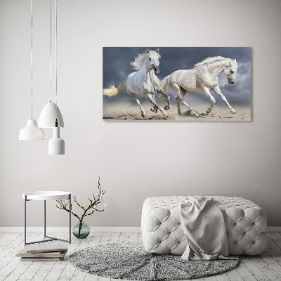 Tableau sur verre acrylique Plage des chevaux blancs