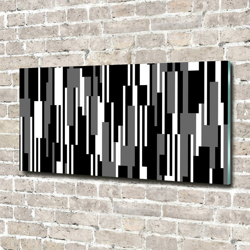 Tableau acrylique Noir et blanc lignes