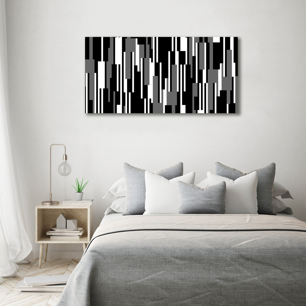 Tableau acrylique Noir et blanc lignes