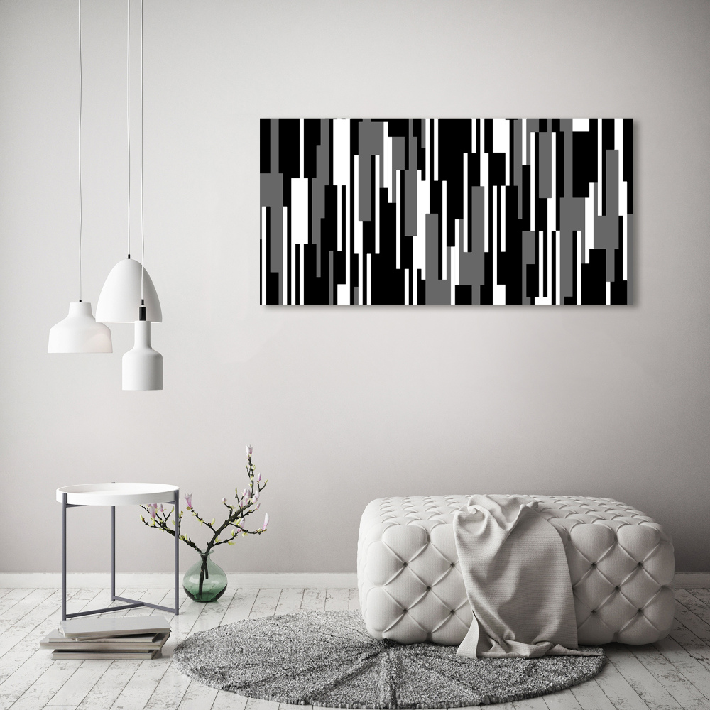 Tableau acrylique Noir et blanc lignes