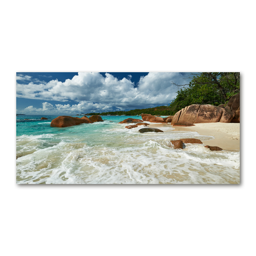 Tableau sur verre acrylique Plage des Seychelles