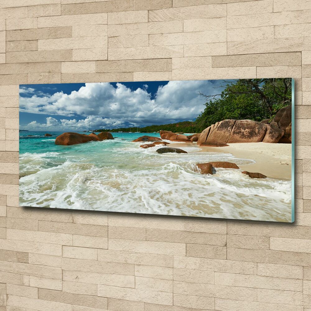 Tableau sur verre acrylique Plage des Seychelles