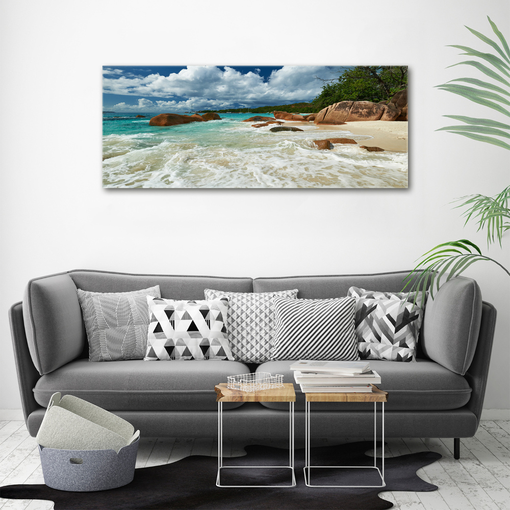 Tableau sur verre acrylique Plage des Seychelles