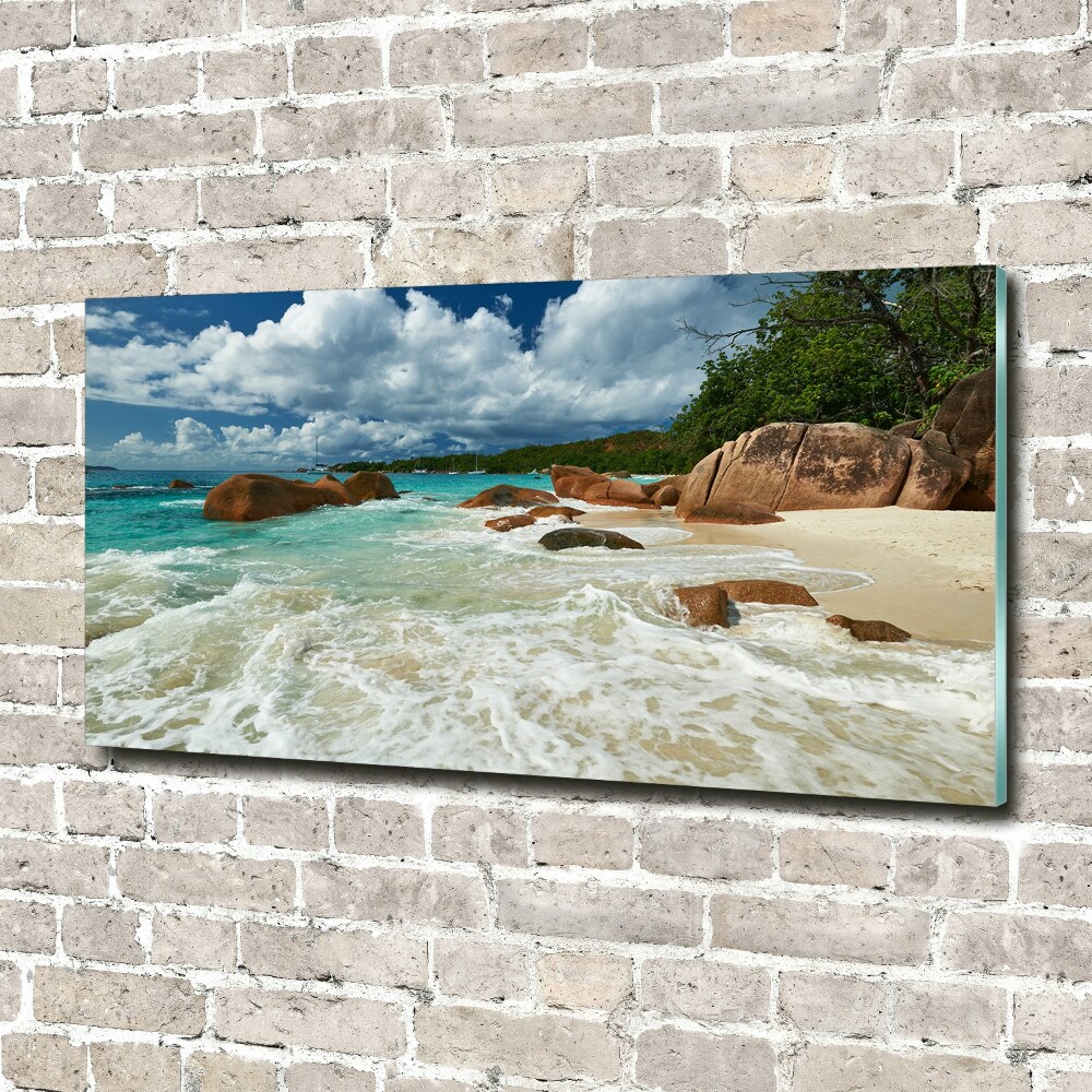 Tableau sur verre acrylique Plage des Seychelles