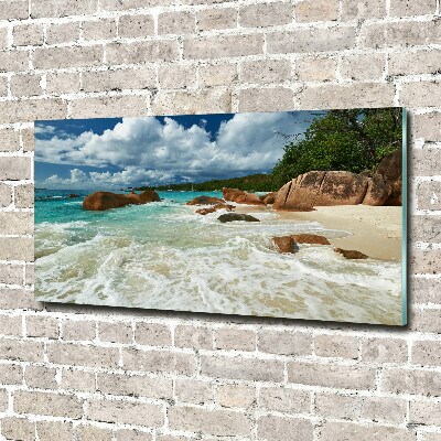 Tableau sur verre acrylique Plage des Seychelles