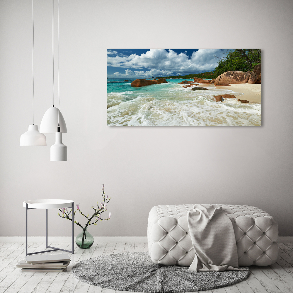 Tableau sur verre acrylique Plage des Seychelles