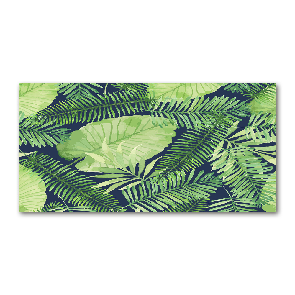 Tableau verre acrylique Feuillets tropicaux