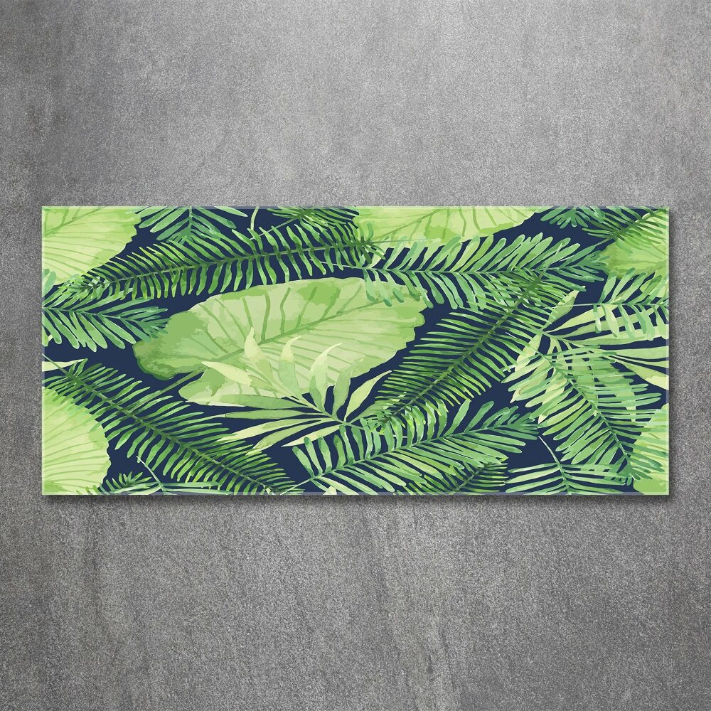 Tableau verre acrylique Feuillets tropicaux