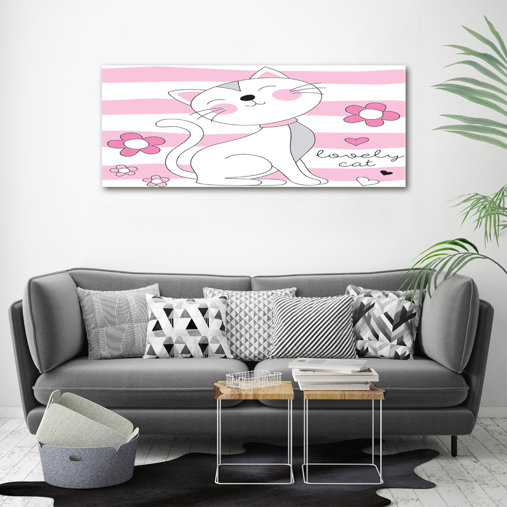 Tableau en acrylique Chat blanc