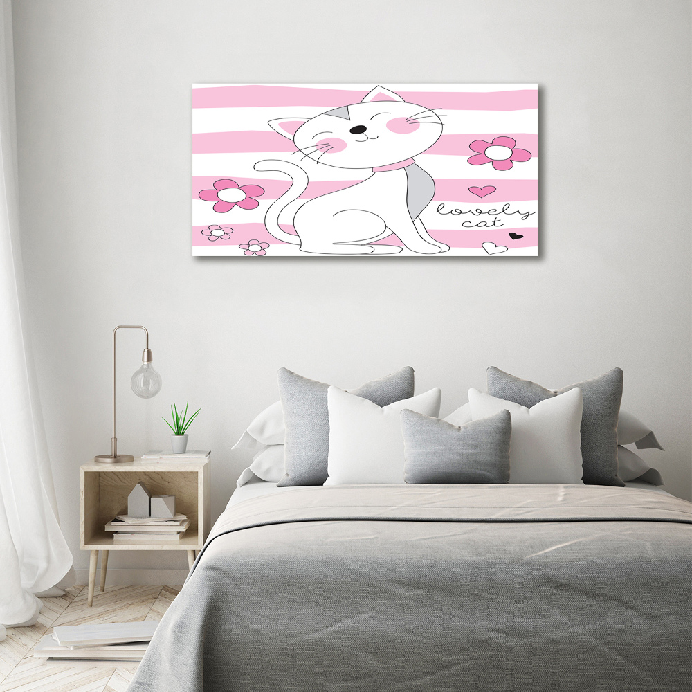 Tableau en acrylique Chat blanc