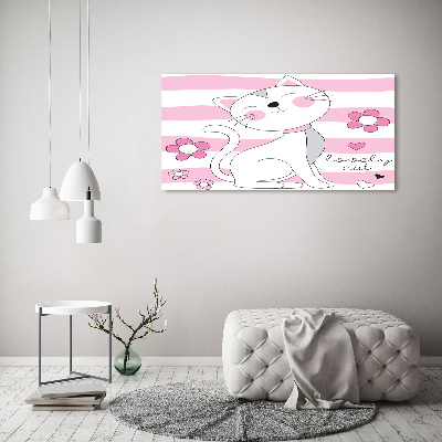 Tableau en acrylique Chat blanc