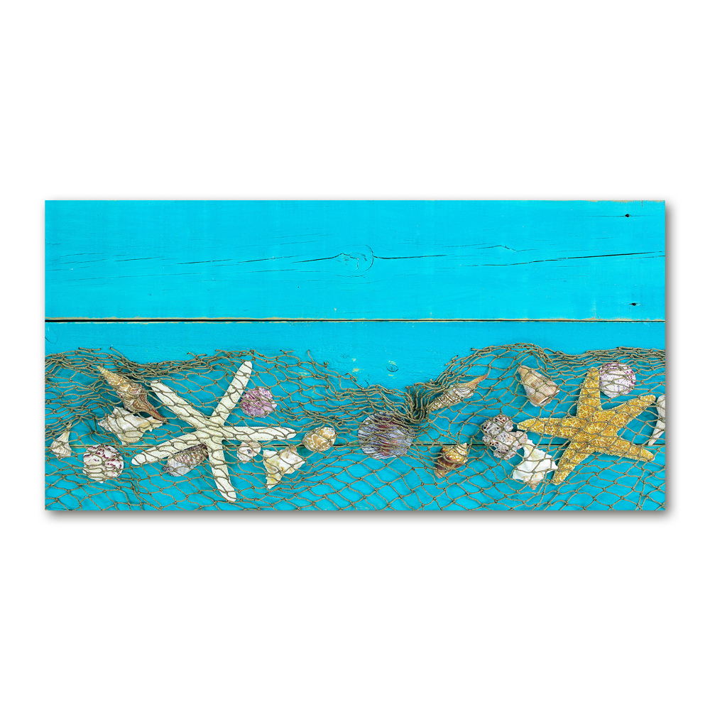 Tableau sur verre acrylique Étoile de mer et coquillages