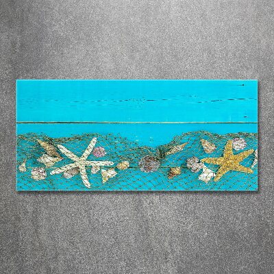 Tableau sur verre acrylique Étoile de mer et coquillages