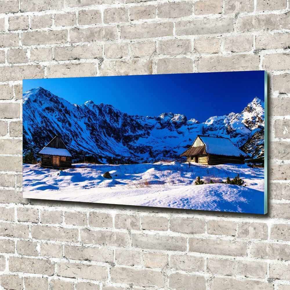 Tableau verre acrylique Maisons dans les Tatras