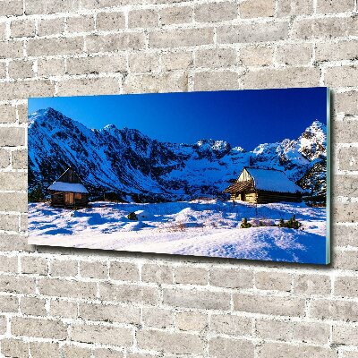 Tableau verre acrylique Maisons dans les Tatras