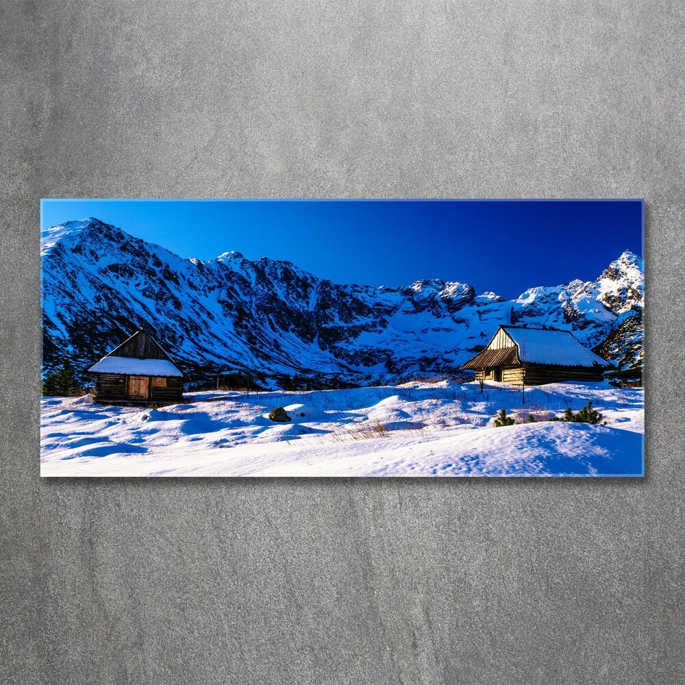 Tableau verre acrylique Maisons dans les Tatras