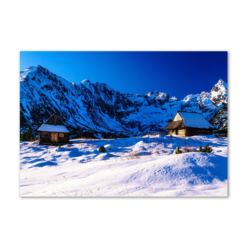 Tableau verre acrylique Maisons dans les Tatras