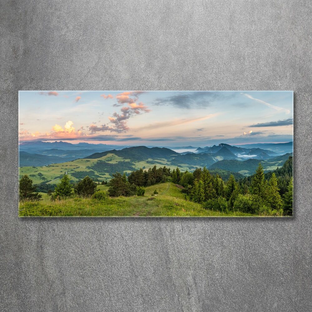 Tableau verre acrylique Panorama de Pieniny