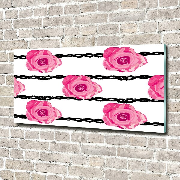 Tableau verre acrylique Roses