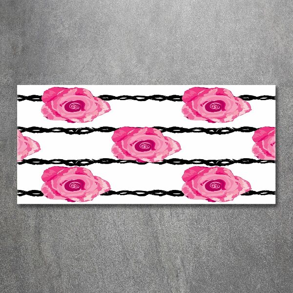 Tableau verre acrylique Roses