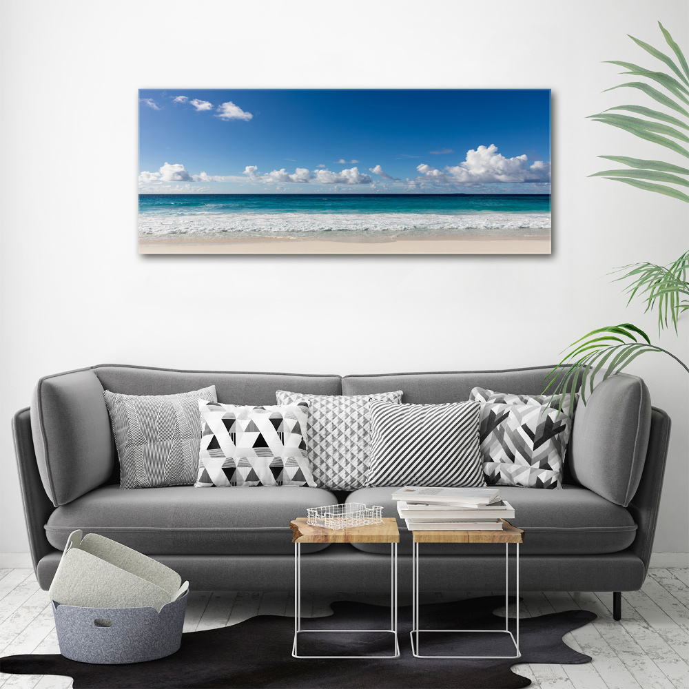 Acrylique tableau Plage dans les Seychelles